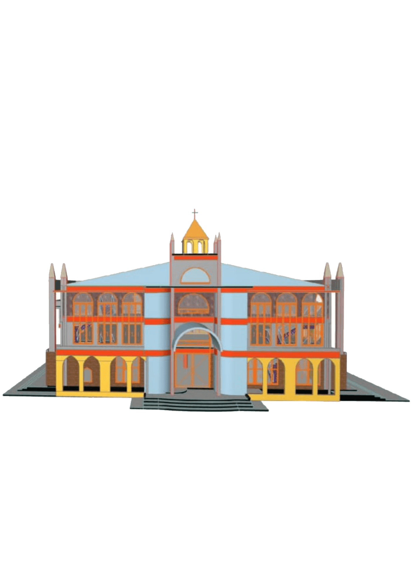 Architectural rendering of new church